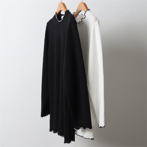 빅사이즈사랑해요 J315L210 스판배색날날이긴팔티 BE_이미지