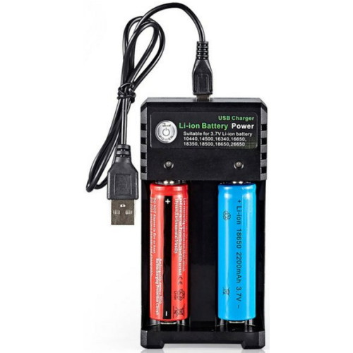 빨간오리 2구 18650 USB 충전기
