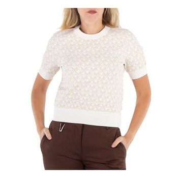 마이클코어스 우먼 레이디 Bone 로고 자카드 Short-Sleeve 스웨터 Size 스몰 MH1604L5KZ-110 105_이미지