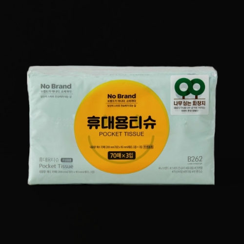 노브랜드 휴대용티슈 70매 (3개입) (5팩)_이미지