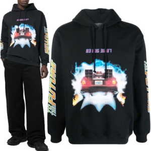 VETEMENTS 슈퍼럭스 백 투 더 퓨처 그래픽 프린트 후드 VL14HD550B_이미지