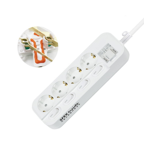 동양전자산업 스펙스 4구 16A 자동소화 메인 개별스위치 멀티탭 (3m)_이미지