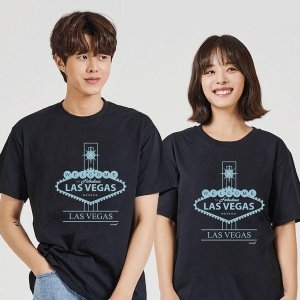 키밍 라스베가 스 여행커플룩 박스티 포인트티 W6A4D3B