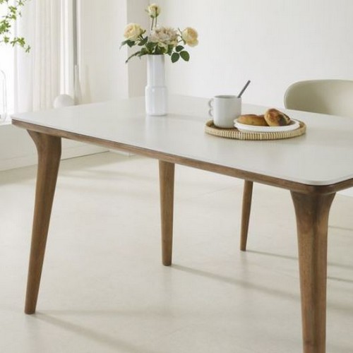 데코라인 워라벨 고무나무 원목 세라믹 식탁 1400 (의자별도)_이미지