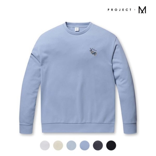 프로젝트엠 남여공용 문베어 세미오버핏 콜라보 맨투맨_EPD3TR1950