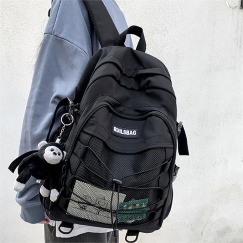 Rly 중학생 고등학생 책가방 데일리 백팩 가방 블랙