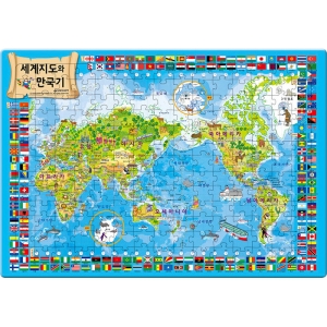 새샘 195조각 판퍼즐 세계지도와 만국기 개정판