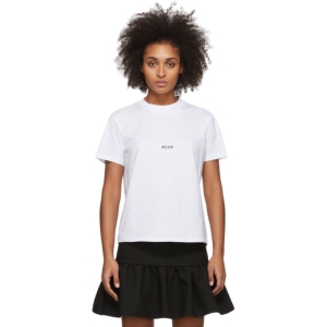  MSGM White Micro Logo T-Shirt