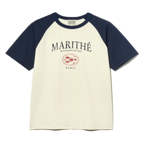마리떼 AEROCOOL RAGLAN 그래픽 티셔츠 MFG45UTS215 NVY RED_이미지
