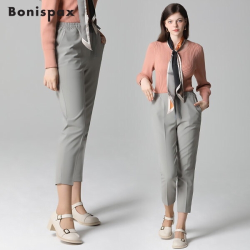 하프독점 Bonispax 허리 스트링 일자핏 배기 팬츠 762019
