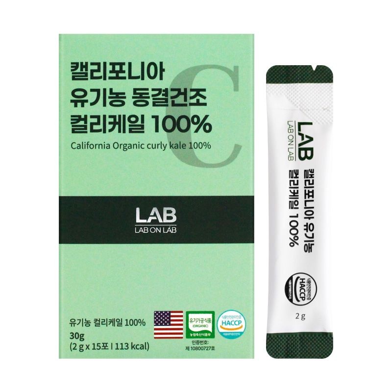 랩온랩 캘리포니아 유기농 동결건조 컬리케일 100% 15포 (2개)_이미지