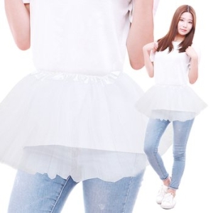 미니 망사 치마 화이트 파티 의상 발표회 재롱잔치_이미지