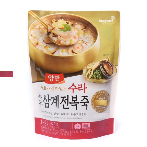 동원F&B 양반 수라 녹두 삼계전복죽 420g (1개)