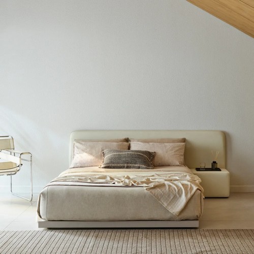 한샘 스테디 컴피 와이드헤드형 침대 Q+충전 협탁 (매트별도)_이미지