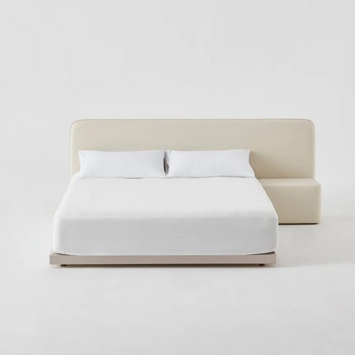 한샘 스테디 컴피 와이드헤드형 침대 Q+충전 협탁 (매트별도)_이미지