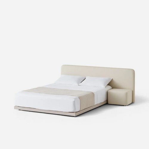 한샘 스테디 컴피 와이드헤드형 침대 Q+충전 협탁 (매트별도)_이미지