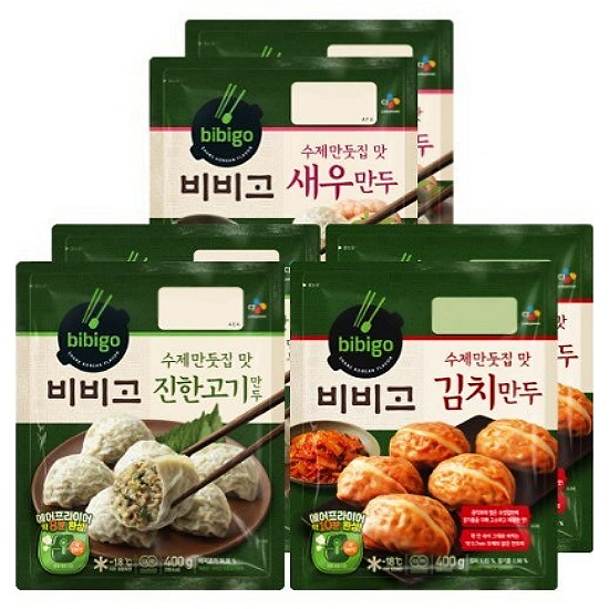 CJ제일제당 비비고 수제만둣집 맛 진한고기만두 400g x 2개+김치만두 400g x 2개+새우만두 325g x 2개 (1개)