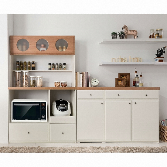 리센트 파스타 2S 렌지대 겸 조리대+상부장 세트_이미지