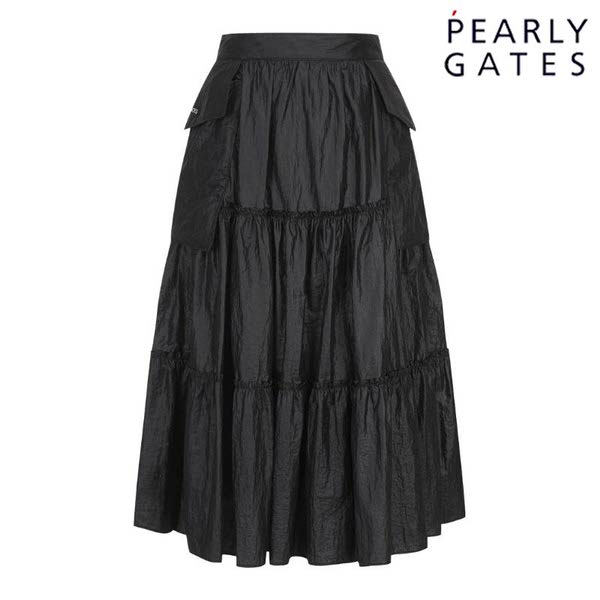 파리게이츠 레이어드 티어드 미디 스커트 521D3PC205_BK_이미지