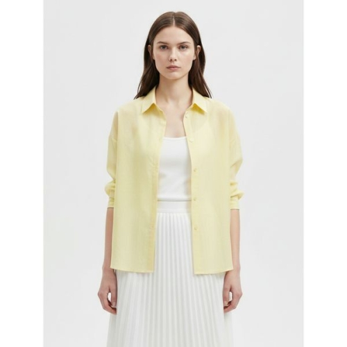 샵앤 여성 카라넥 잔줄무늬 봄나들이 셔츠 블라우스 NARU-WBL-21046_이미지