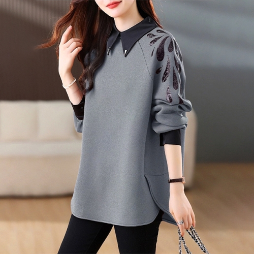 헬리꽁땡 카라보온시크 풀오버 롱티 박스티 여성긴팔셔츠