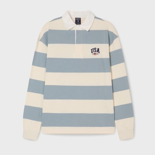 후아유 USA Lugby Collar T-Shirt WHLSG2291U