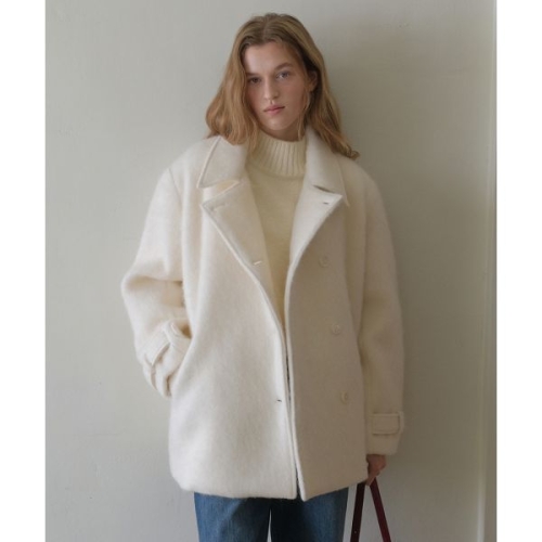 썸웨어버터 SOMEWHEREBUTTER Hairy Wool Half Coat Ivory S5WCT02IVF 3028727