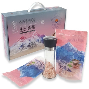 핑크솔트680g+양념그라인더 답례품 선물세트 핑크솔트3P 셀바이