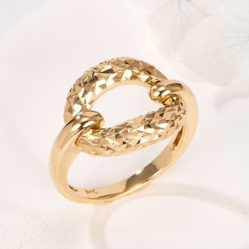 비앤비골드 14K 빅 커브 X컷 체인링 볼드 반지 SRS41817_이미지