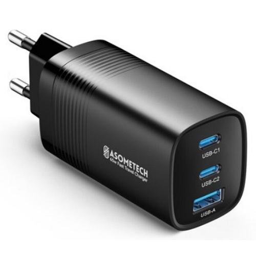 ASOMETECH PD PPS 65W 3포트 GaN 충전기 AST3P 해외구매 (케이블미포함)_이미지