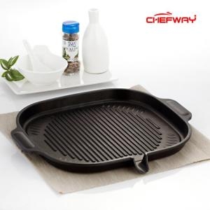 셰프웨이 국산 IH구이 그릴팬 인덕션겸용 삼겹살고기불판 32cm_이미지