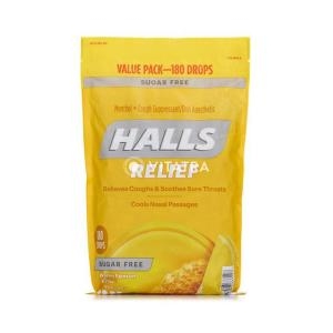 HALLS 홀스 무설탕 목캔디 허니레몬맛 180개입