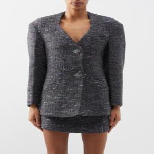 가니 브이넥 트위드 자켓 B0070708653_이미지