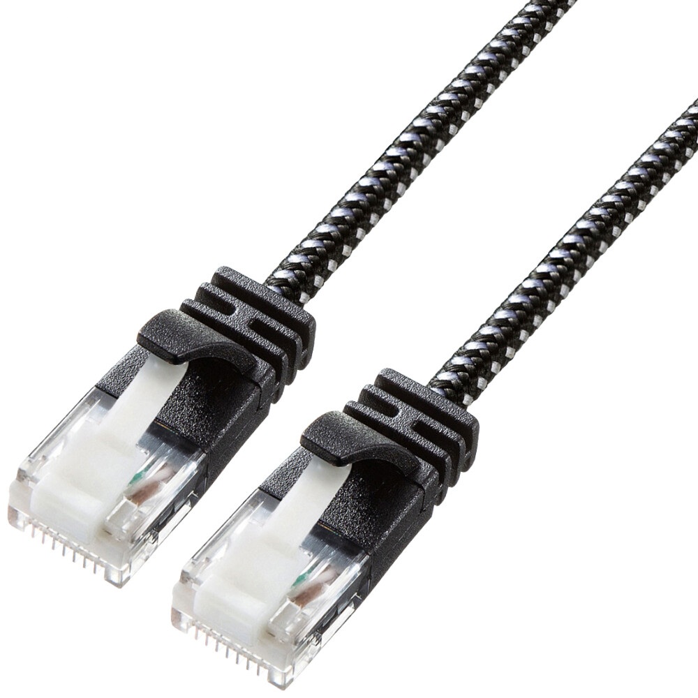 산와서플라이 SANWA CAT.6A UTP 다이렉트 슬림 케이블 (KB-T6AME-03BKW, 3m)_이미지