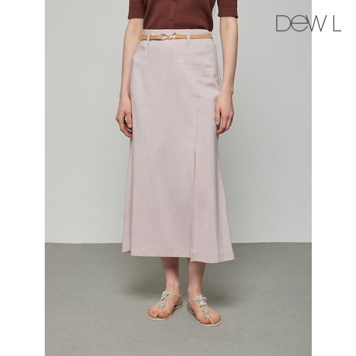듀엘 린넨 블렌드 벨티드 스커트 PK_D252MSD040_이미지