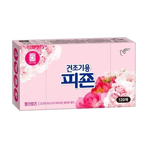 피죤 건조기용 핑크로즈 120매 (1개)_이미지
