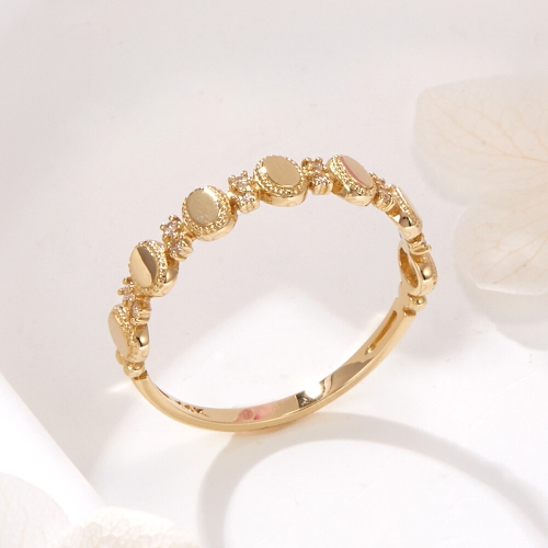 비앤비골드 14K 타원 로렛트 꼬냑 큐빅 반지 SRS42196