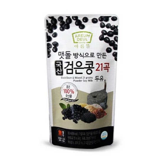논산딸기랜드 아름뜰 맷돌 방식으로 만든 국산 검은콩 21곡 두유 180ml (15개)_이미지