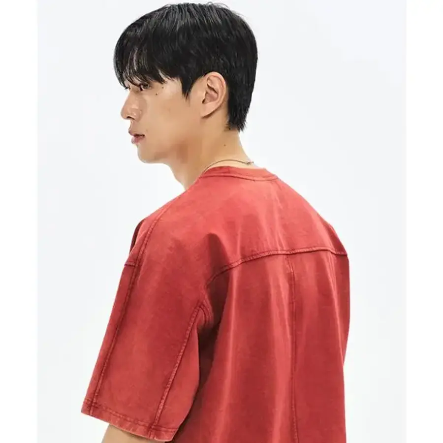 로모트 소버먼트 SOVERMENT 460G 컷 헤비 블리치 티셔츠-에시드 버건디378833