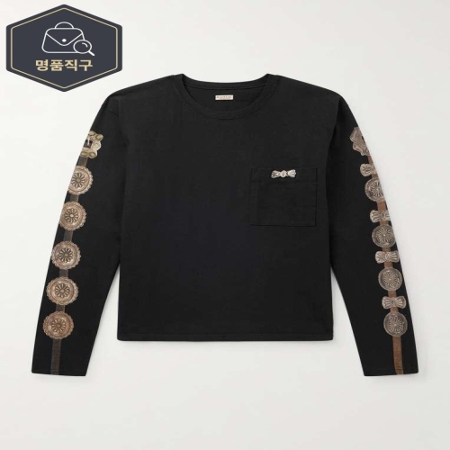 캐피탈 B0081931396 DENSE APPLIQUED 프린트 코튼-저지 티셔츠 K2508LC009