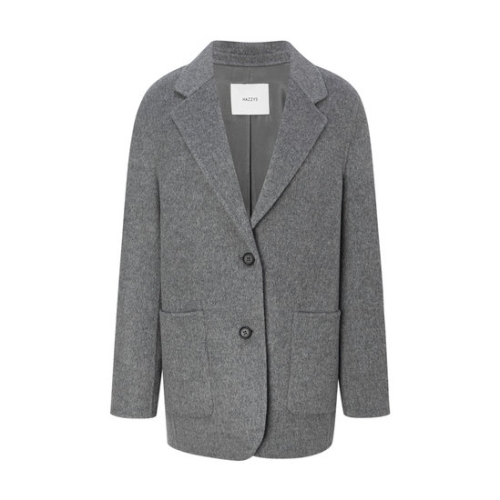 헤지스레이디스 여성 캐시미어 블렌디드 핸드메이드 싱글 자켓 그레이 HSJA5D905G2_이미지