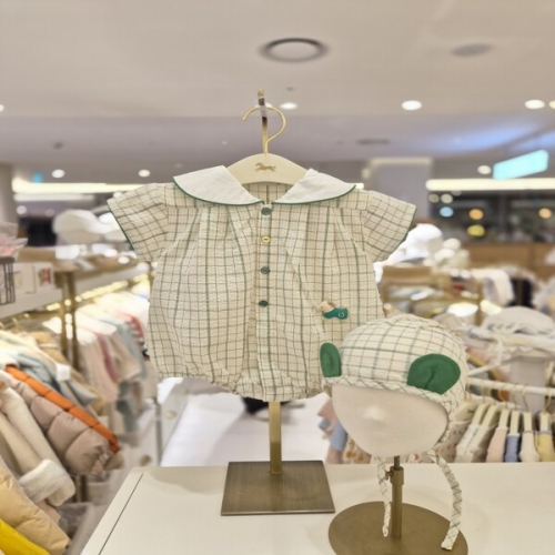 e 제임스체크바디수트SET 그린 07T3279117313 /임신/출산선물/신생아옷/선물하기좋은