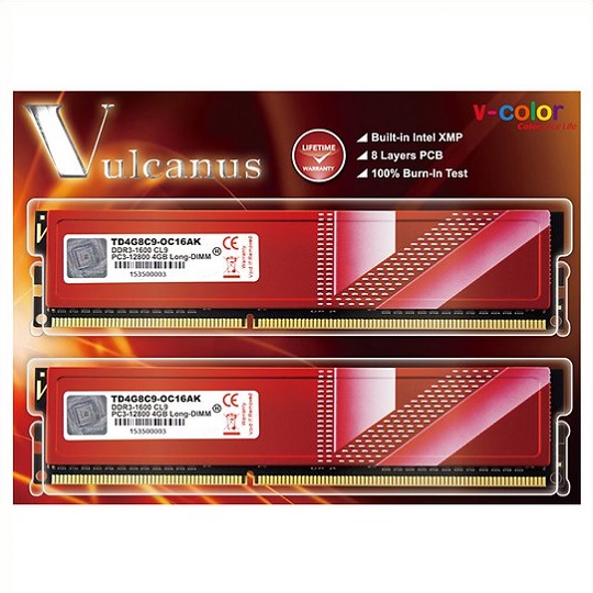 V-Color DDR3-1600 CL9 패키지 (8GB(4Gx2))_이미지