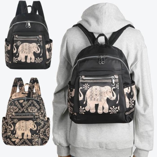 리더스 엘리펀트 패턴 독특한 엔틱 디자인 패션 백팩 17598746A_이미지