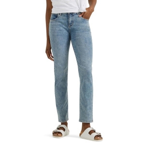 LEE 여성용 울트라 럭스 컴포트 플렉스 모션 슬림 스트레이트 진 에버 핏, Wisp of Cloud, 18 쇼트 157770_이미지