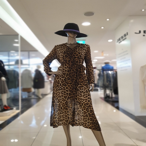 제시뉴욕 브이넥 레오파드 쉬폰 롱원피스 BAW-OP8030 단일사이즈