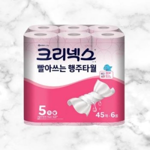  크리넥스 빨아쓰는 위생행주 핑크 45매 (6입) [1팩(6입)]