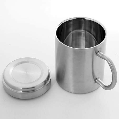 쿠킹스 뚜껑 이중스텐 물컵 286ml