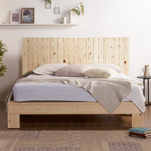 동서가구 힐링 편백나무 헤드형 서랍형 통원목 침대 SS (9존독립스프링)_이미지