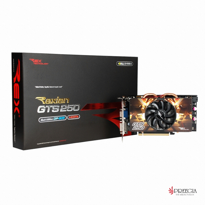 Rextech 지포스 GTS250 Rexian Black-Edition HDMI 512MB DP-905_이미지